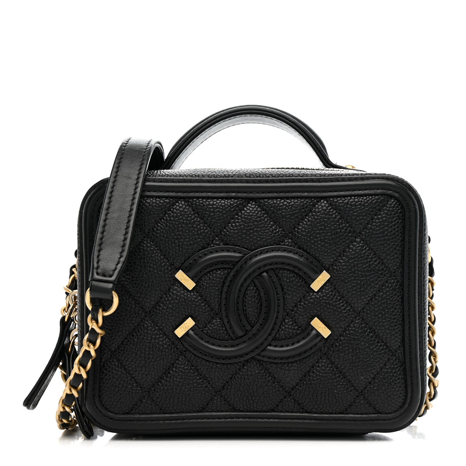 Chanel Black Caviar Filigree Vanity