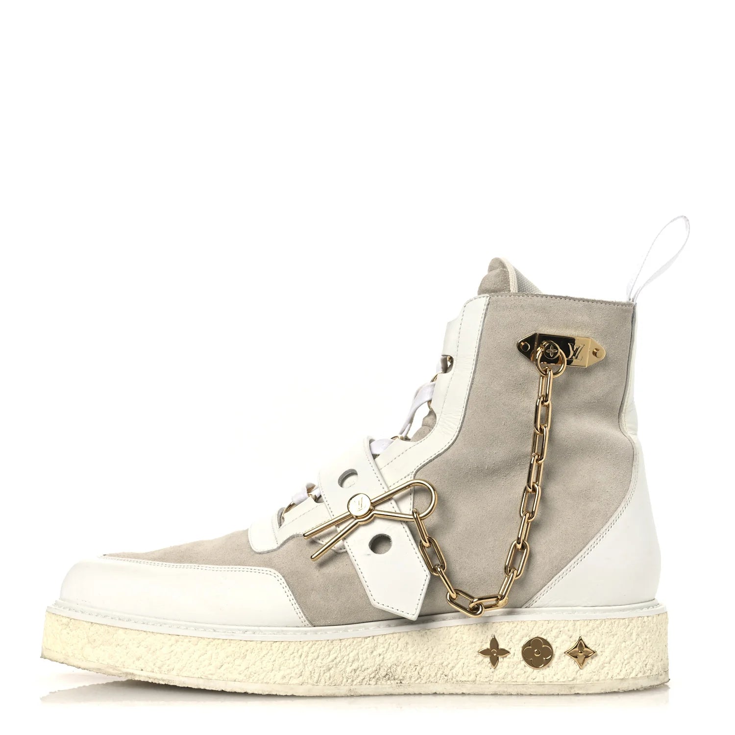 Louis Vuitton White Suede High-Top