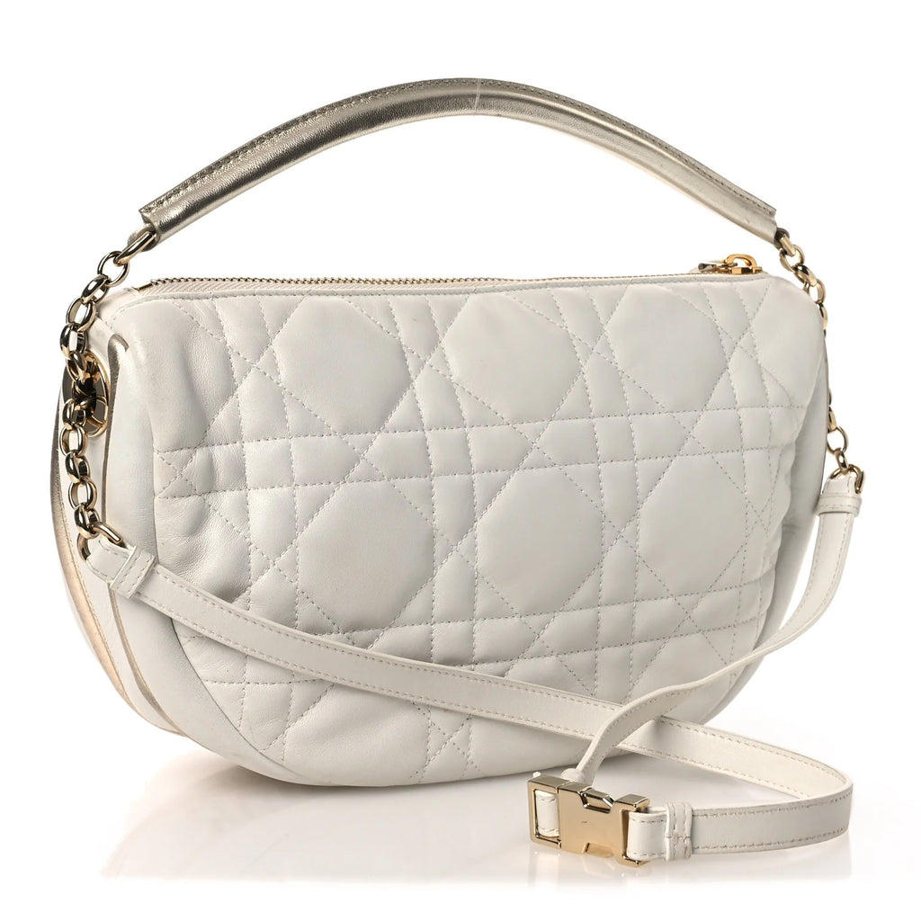 Dior White Cannage Vibe Bag