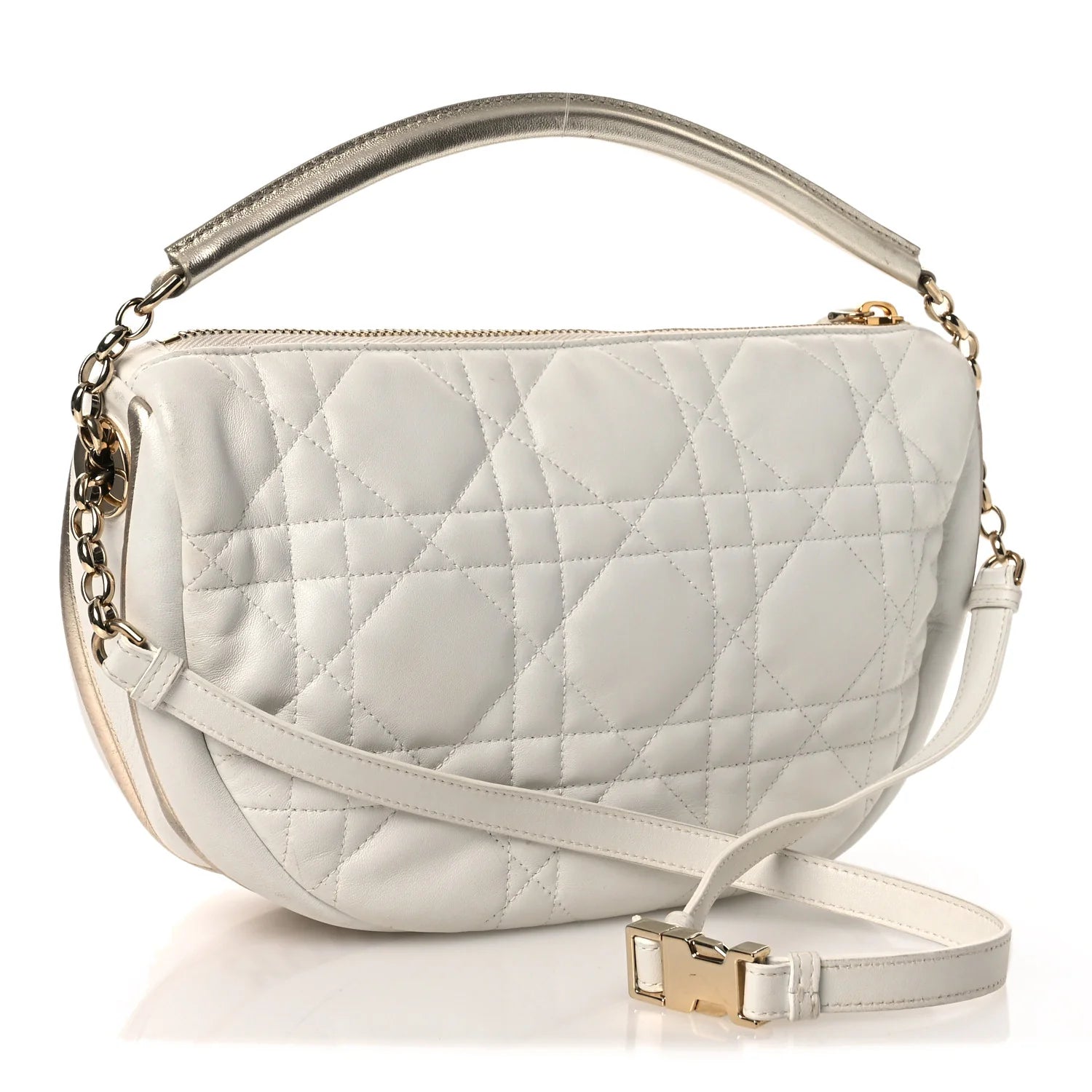 Dior White Cannage Vibe Bag