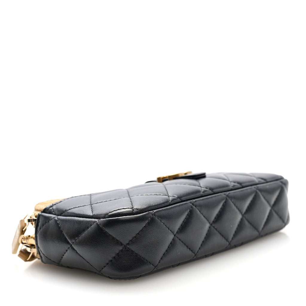 Chanel Black Quilted Suede Bag