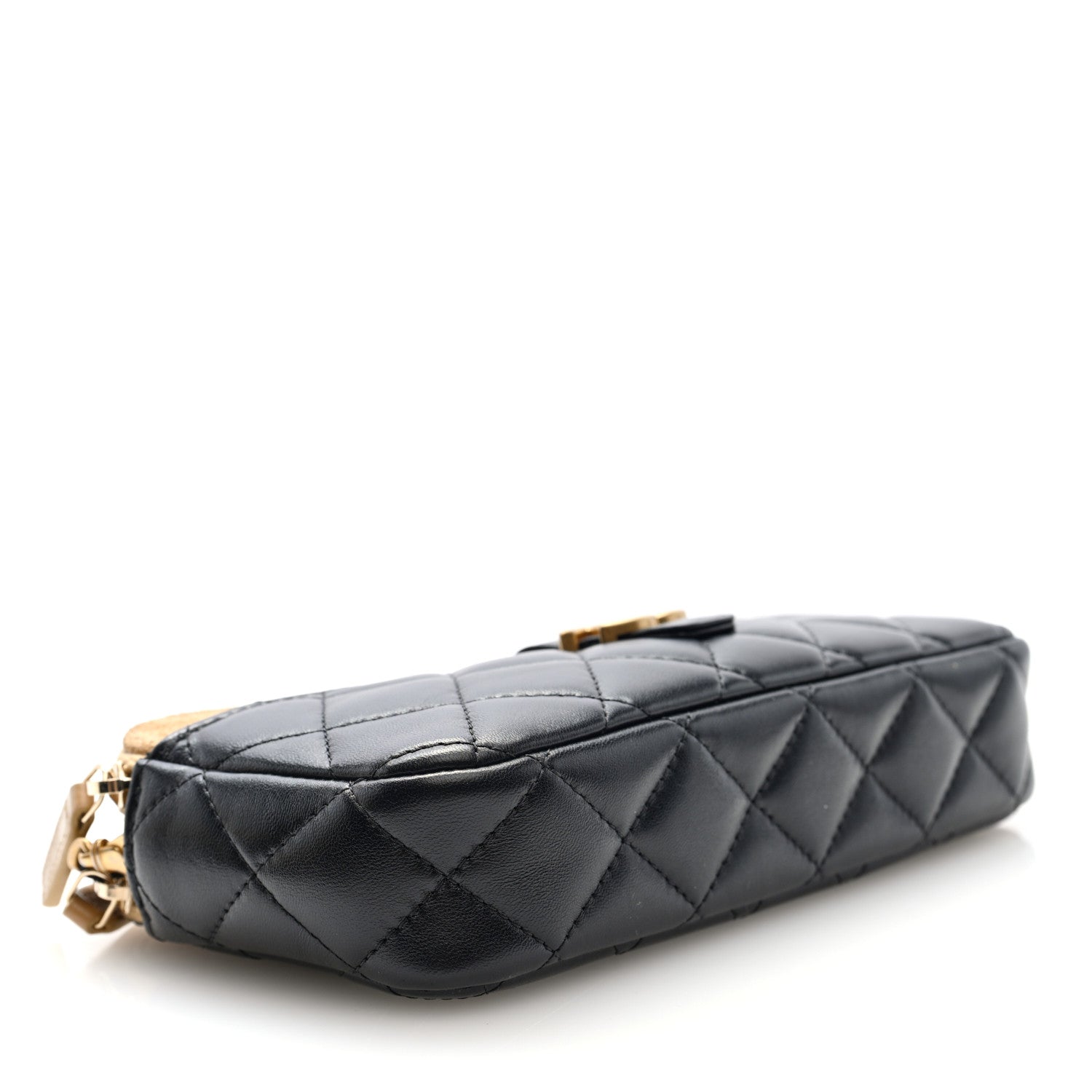 Chanel Black Quilted Suede Bag