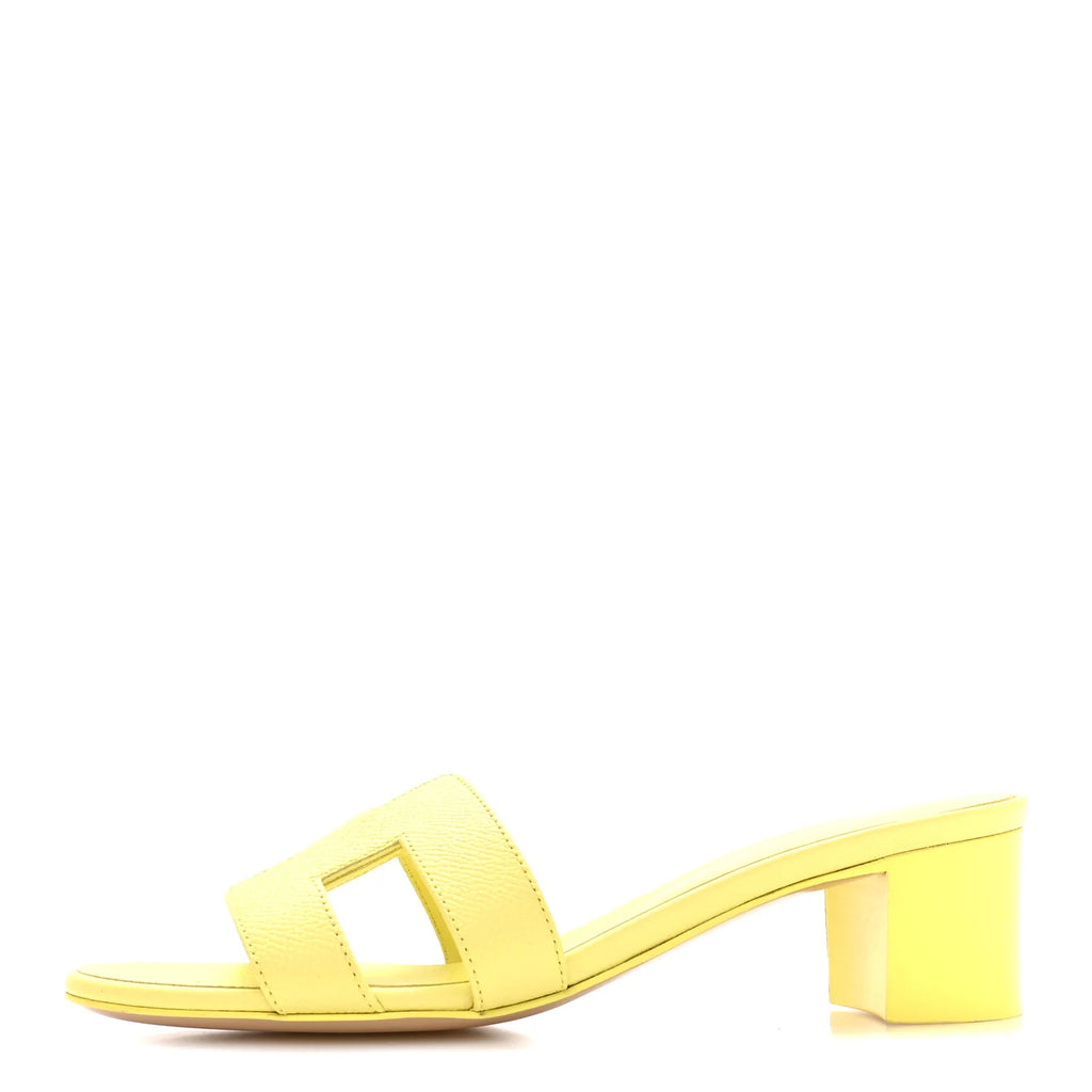 Hermes Yellow Grained Oasis Sandals