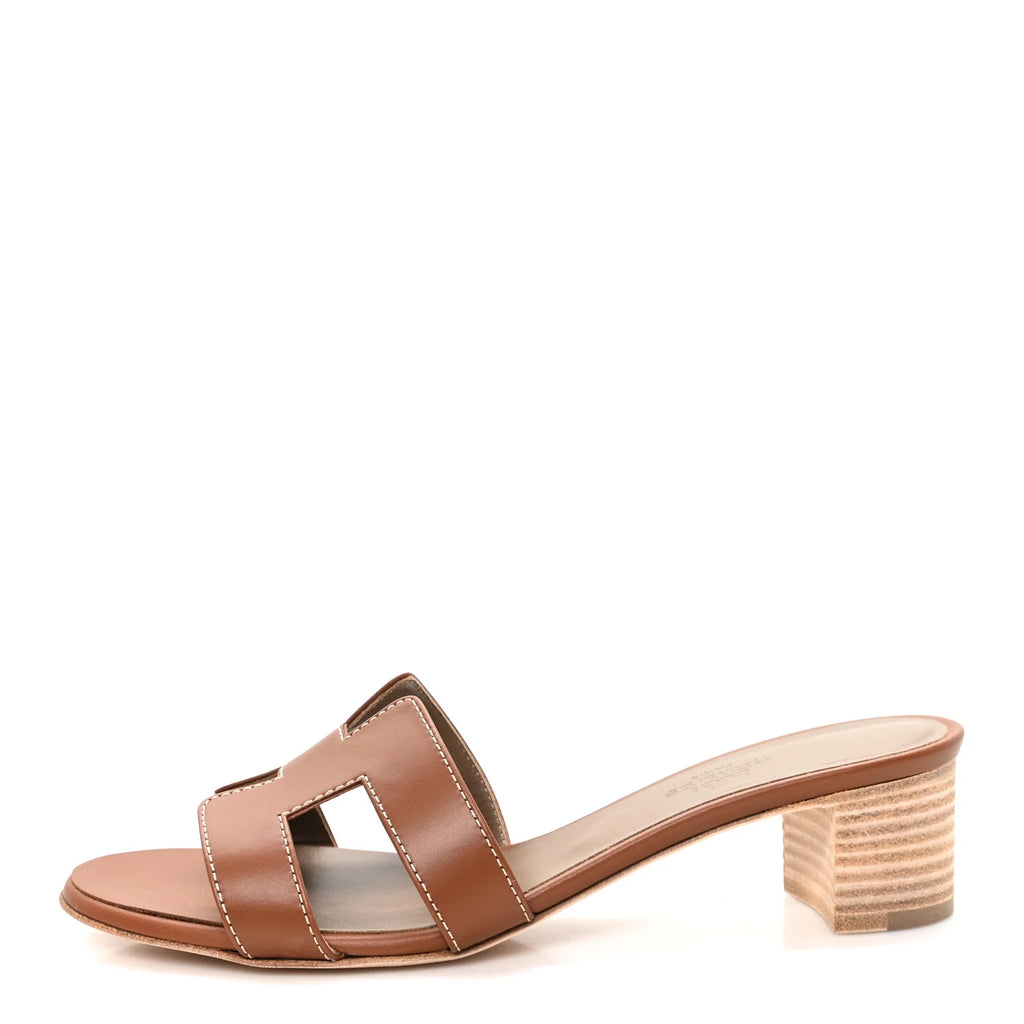Hermes Brown Leather Oasis Sandals