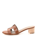 Hermes Brown Leather Oasis Sandals