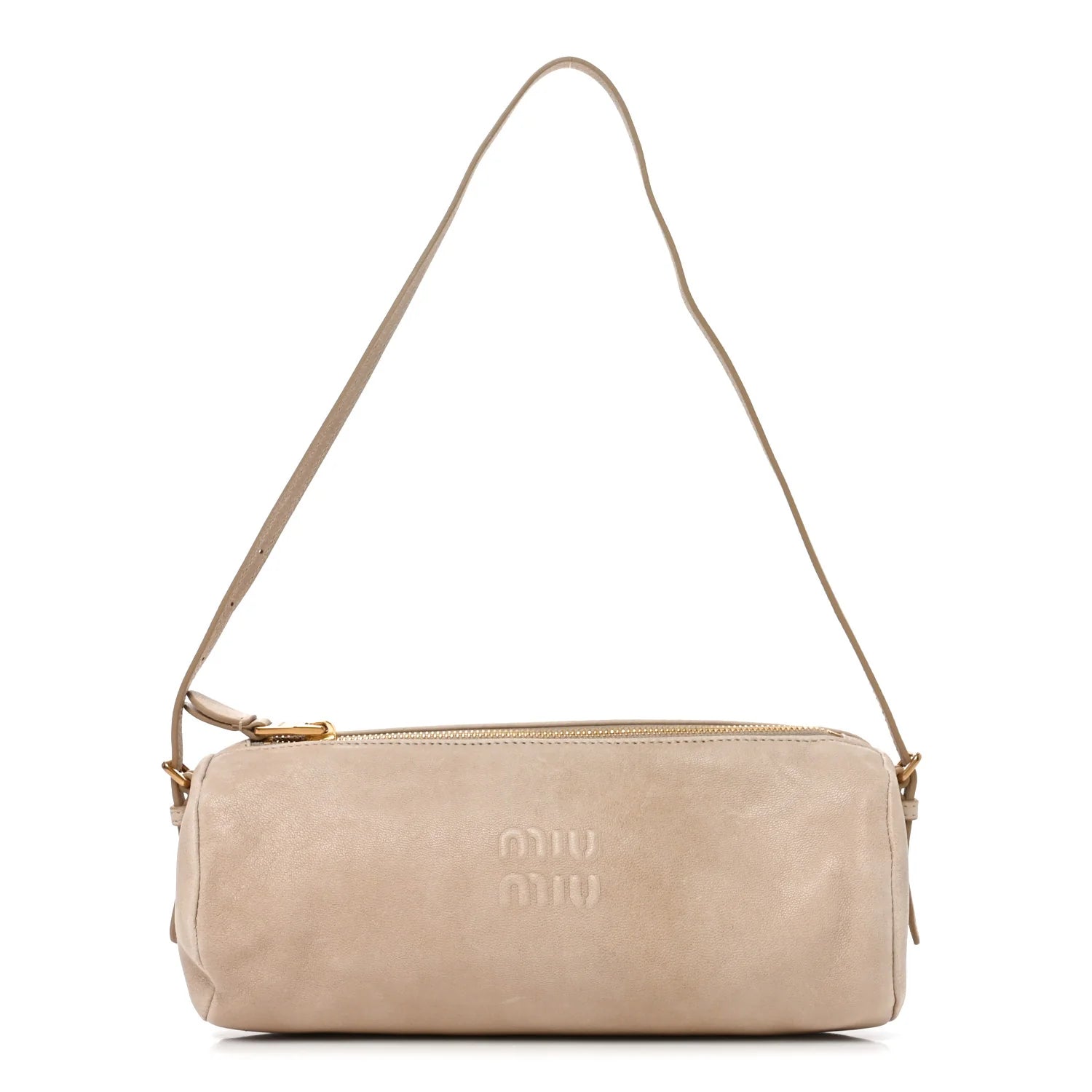 Miu Miu Beige Leather Cylinder Bag