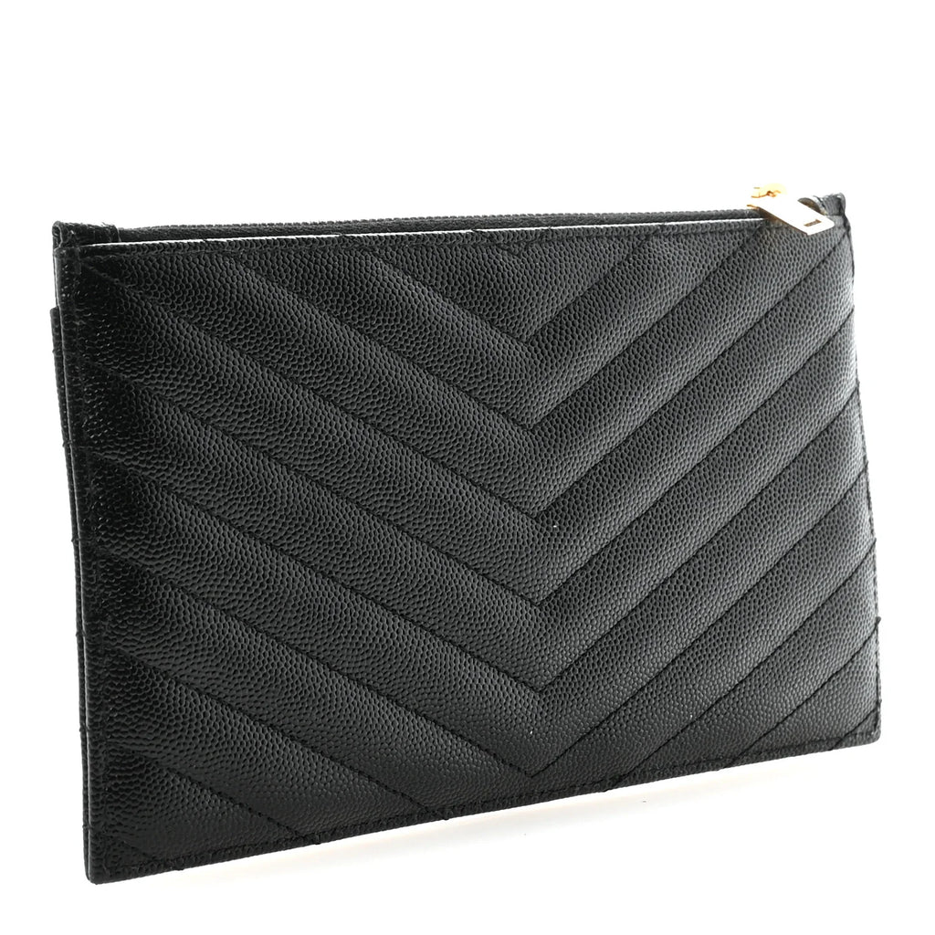 Saint Laurent Black Monogram Pouch