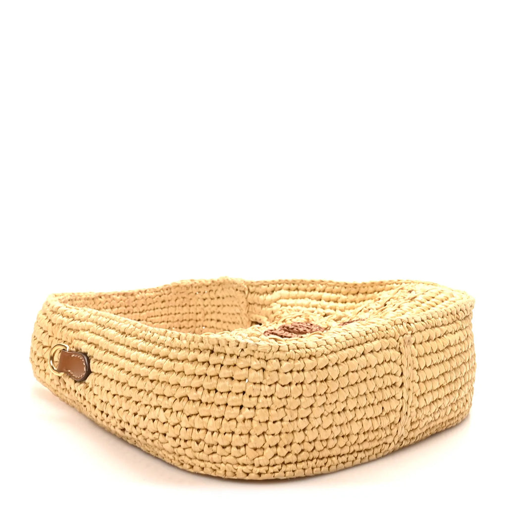Miu Miu Beige Raffia Crochet Bag