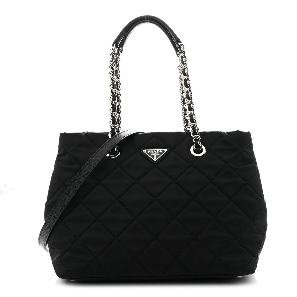 Prada Black Quilted Nylon Tote