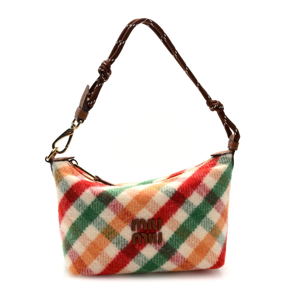 Miu Miu Multicolor Plaid Shoulder Bag