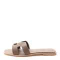 Hermes Etoupe Leather Oran Sandals