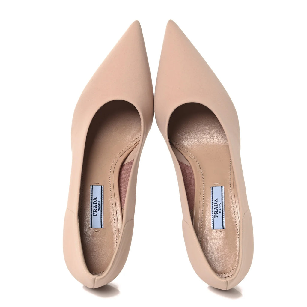 Prada Nude Leather Pointed Pumps