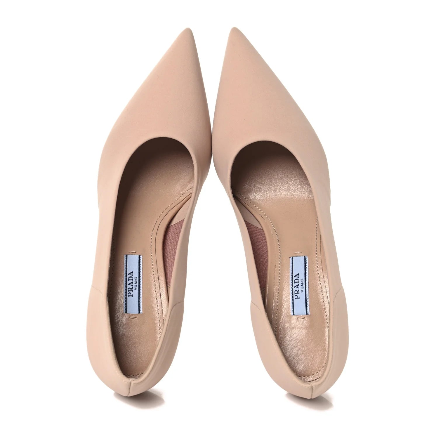 Prada Nude Leather Pointed Pumps