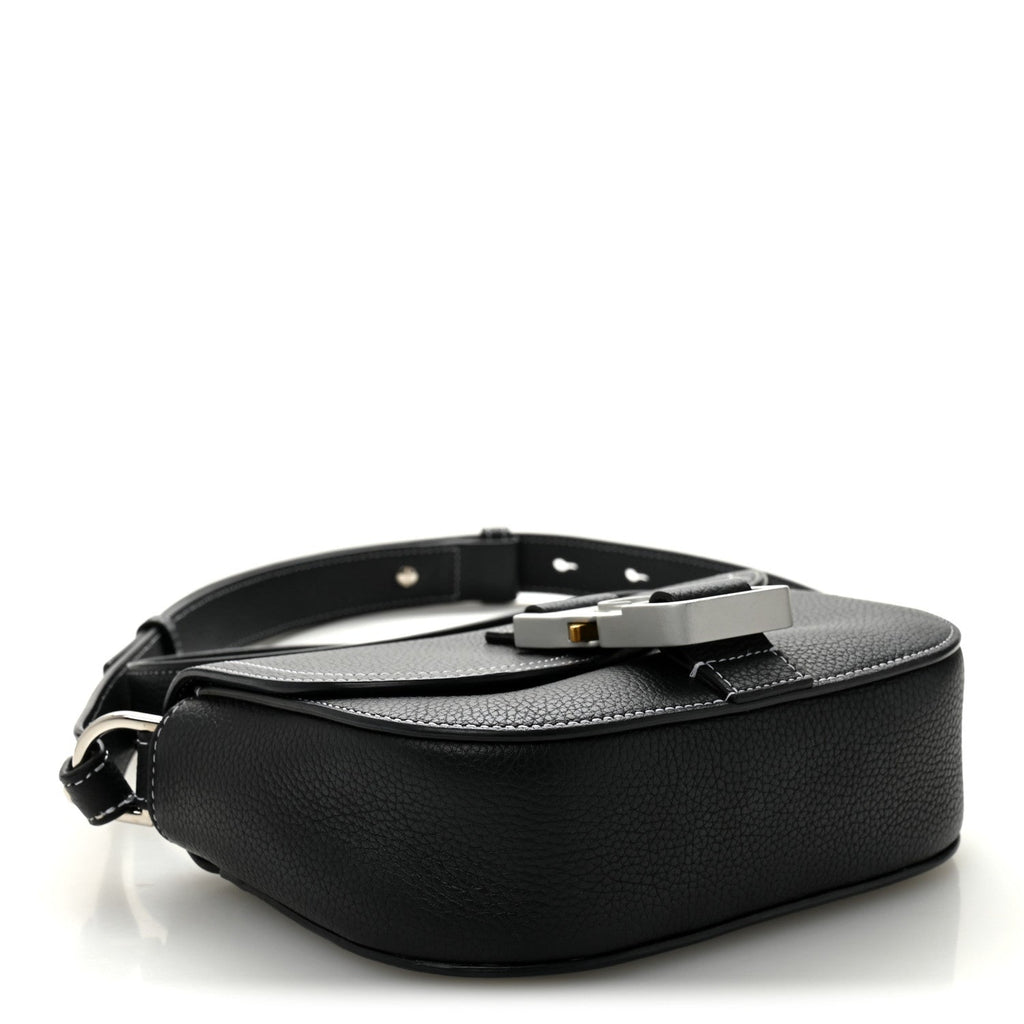 Dior Black Grained Saddle Crossbody