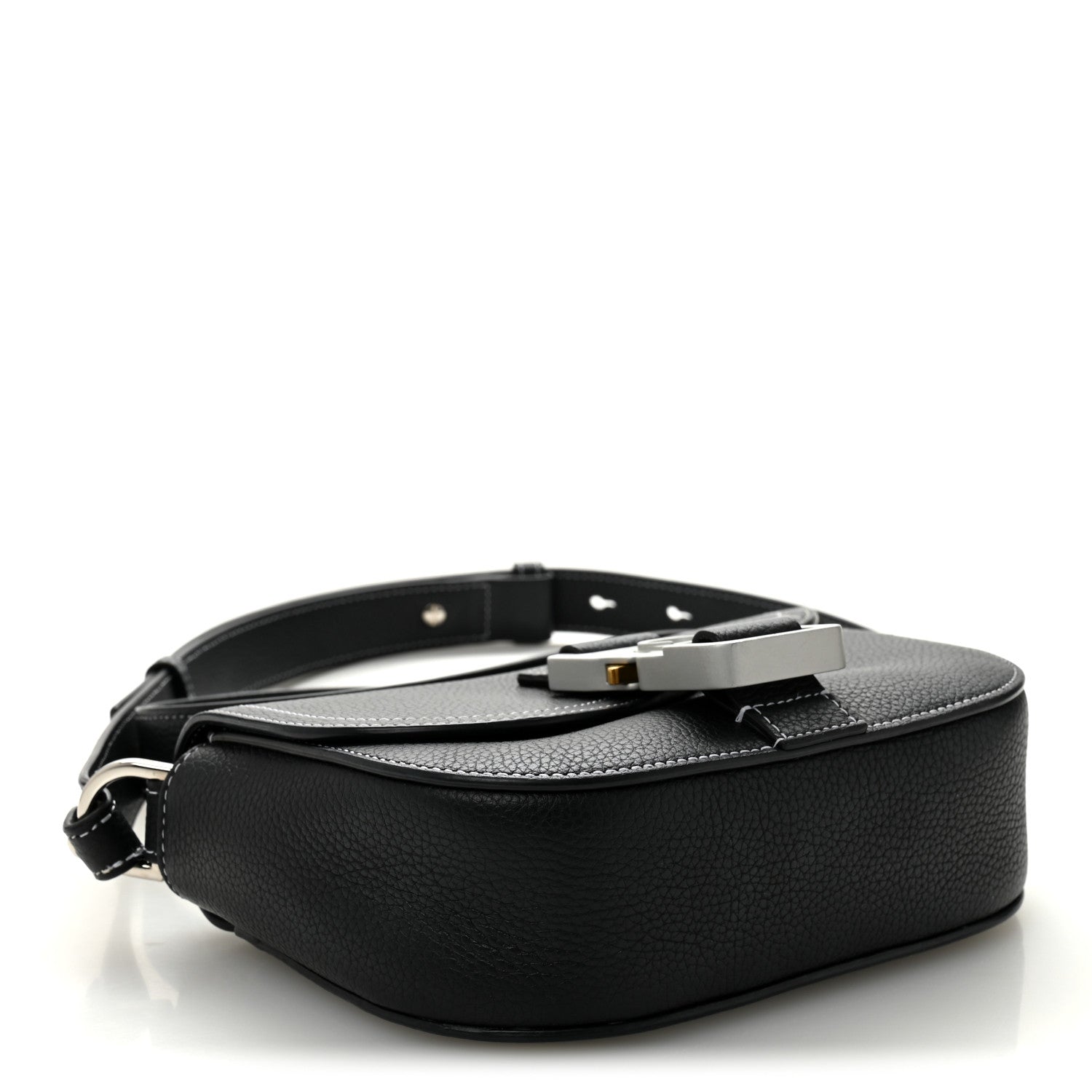 Dior Black Grained Saddle Crossbody