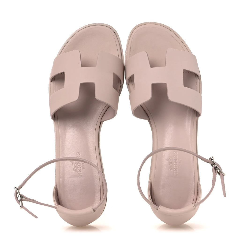 Hermes Pink Leather Santal Sandals