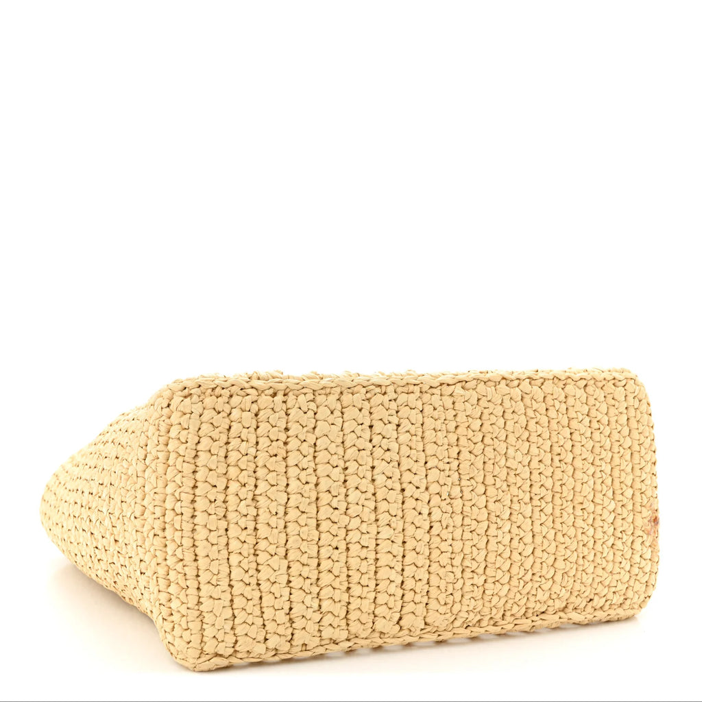 Prada Beige Raffia Tote Bag