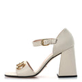 Gucci Cream Leather Block Sandals