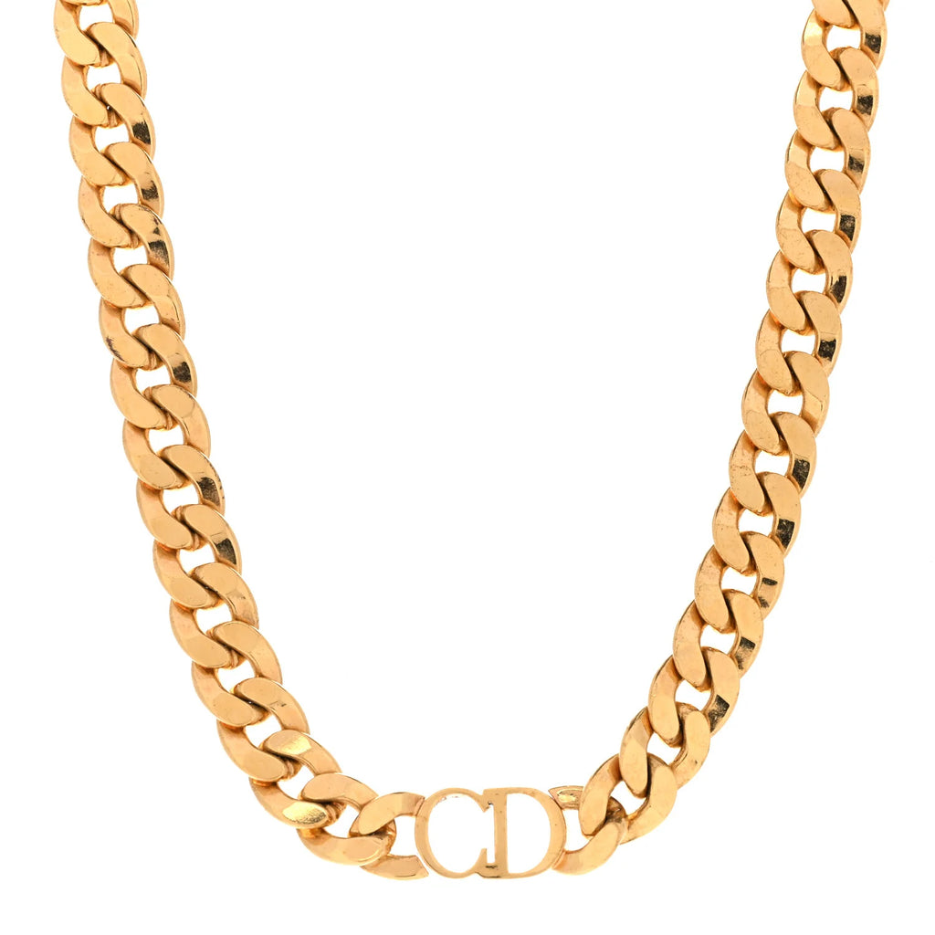 Dior Gold CD Curb Necklace