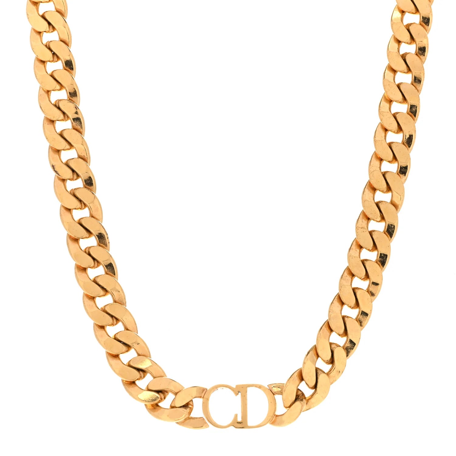 Dior Gold CD Curb Necklace