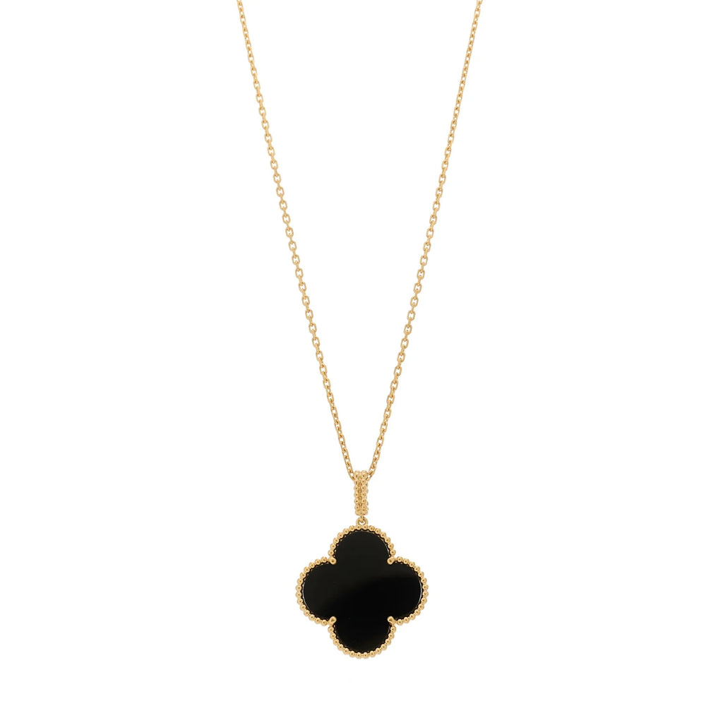 Van Cleef Arpels Onyx Alhambra Necklace