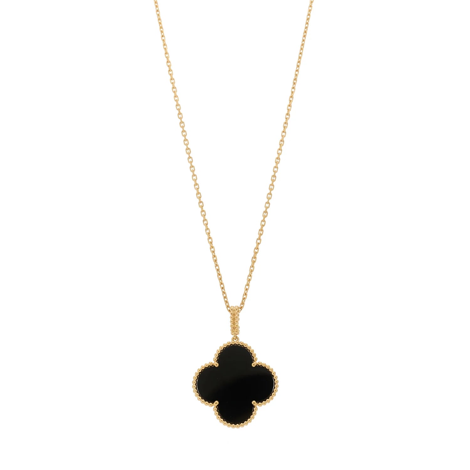 Van Cleef Arpels Onyx Alhambra Necklace