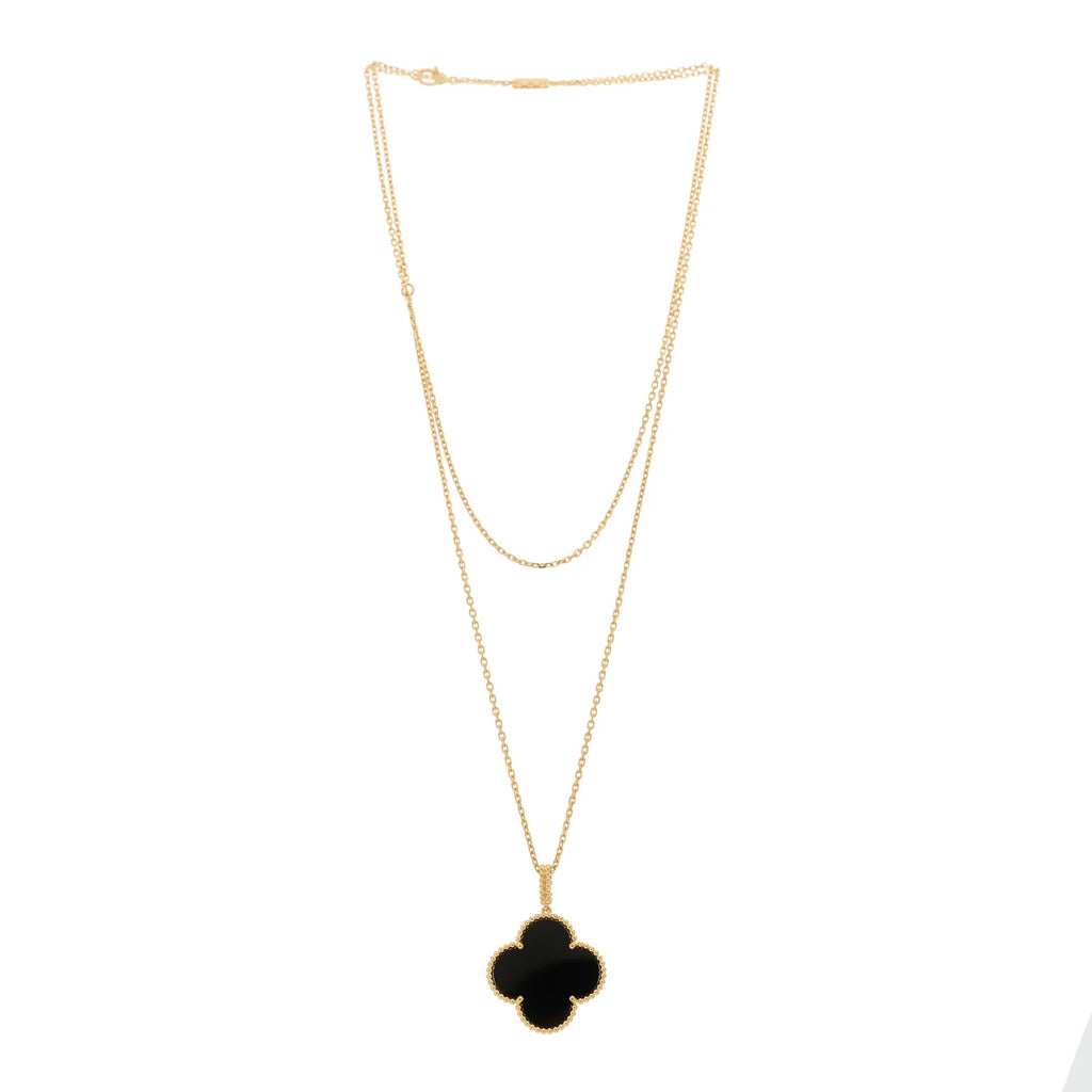 Van Cleef Arpels Onyx Alhambra Necklace