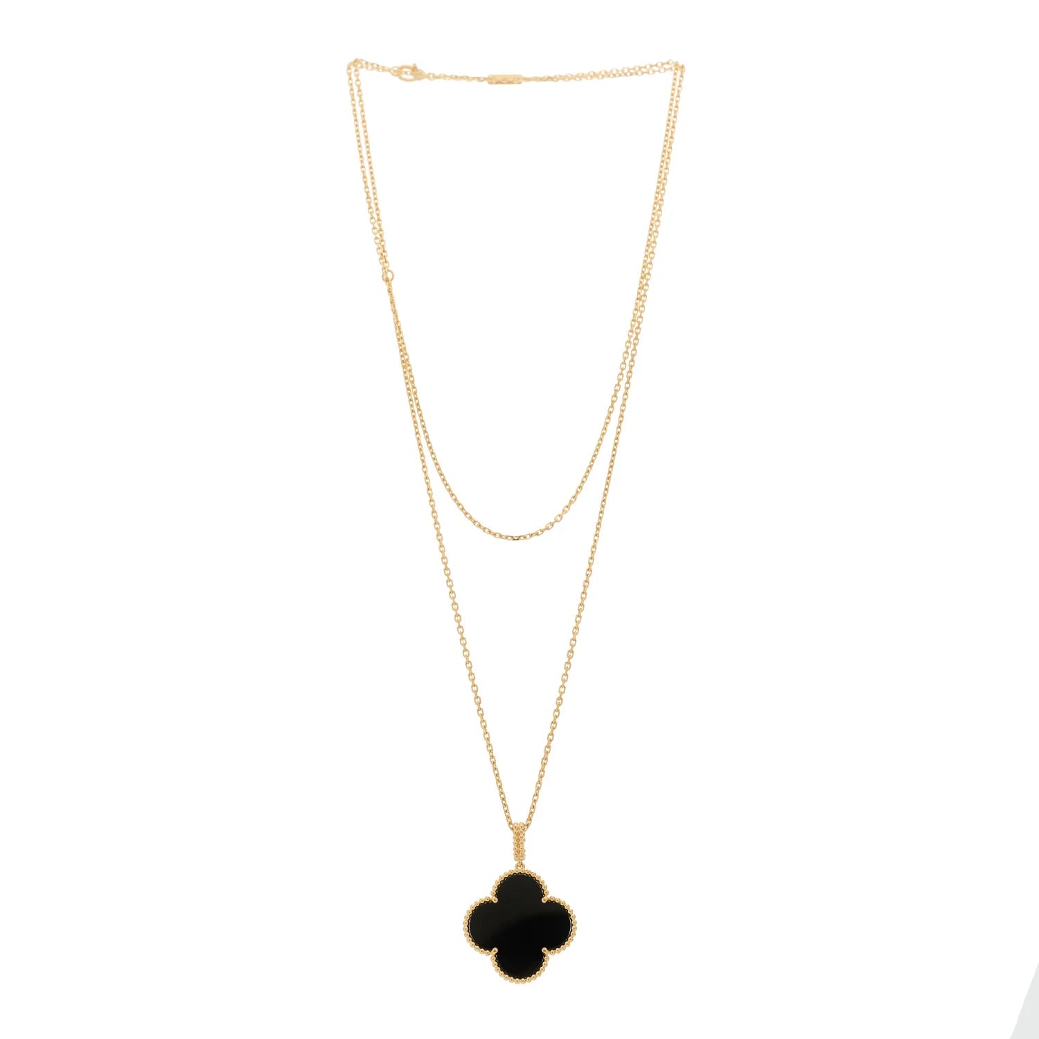Van Cleef Arpels Onyx Alhambra Necklace