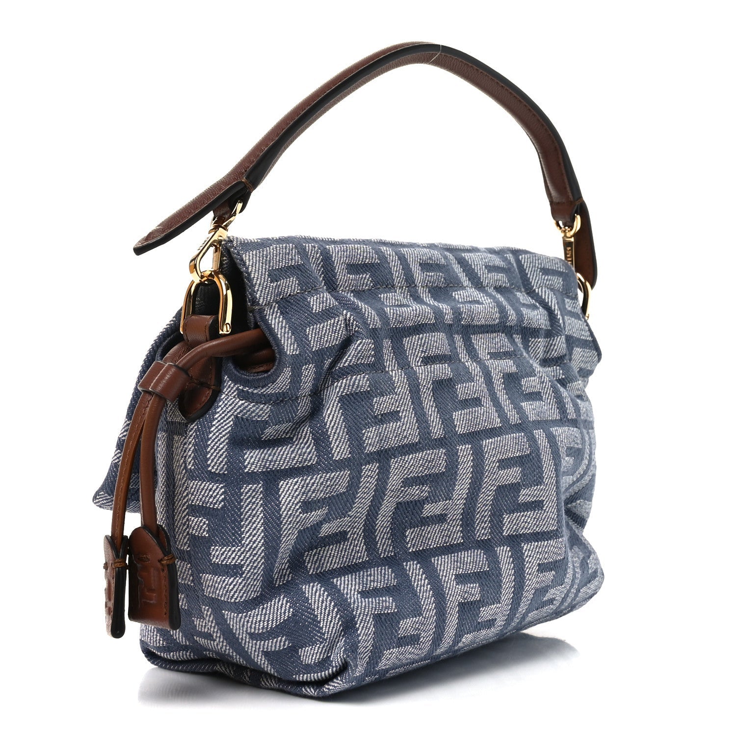 Fendi Blue FF Monogram Baguette
