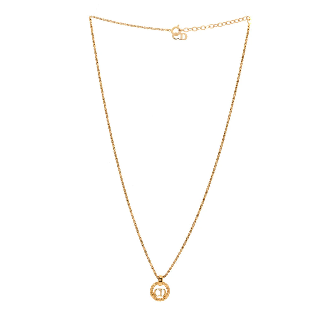 Dior Gold-Tone CD Logo Necklace