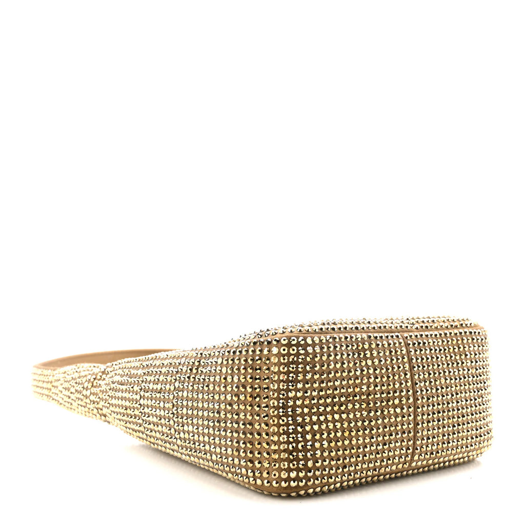 Saint Laurent Gold Crystal Hobo