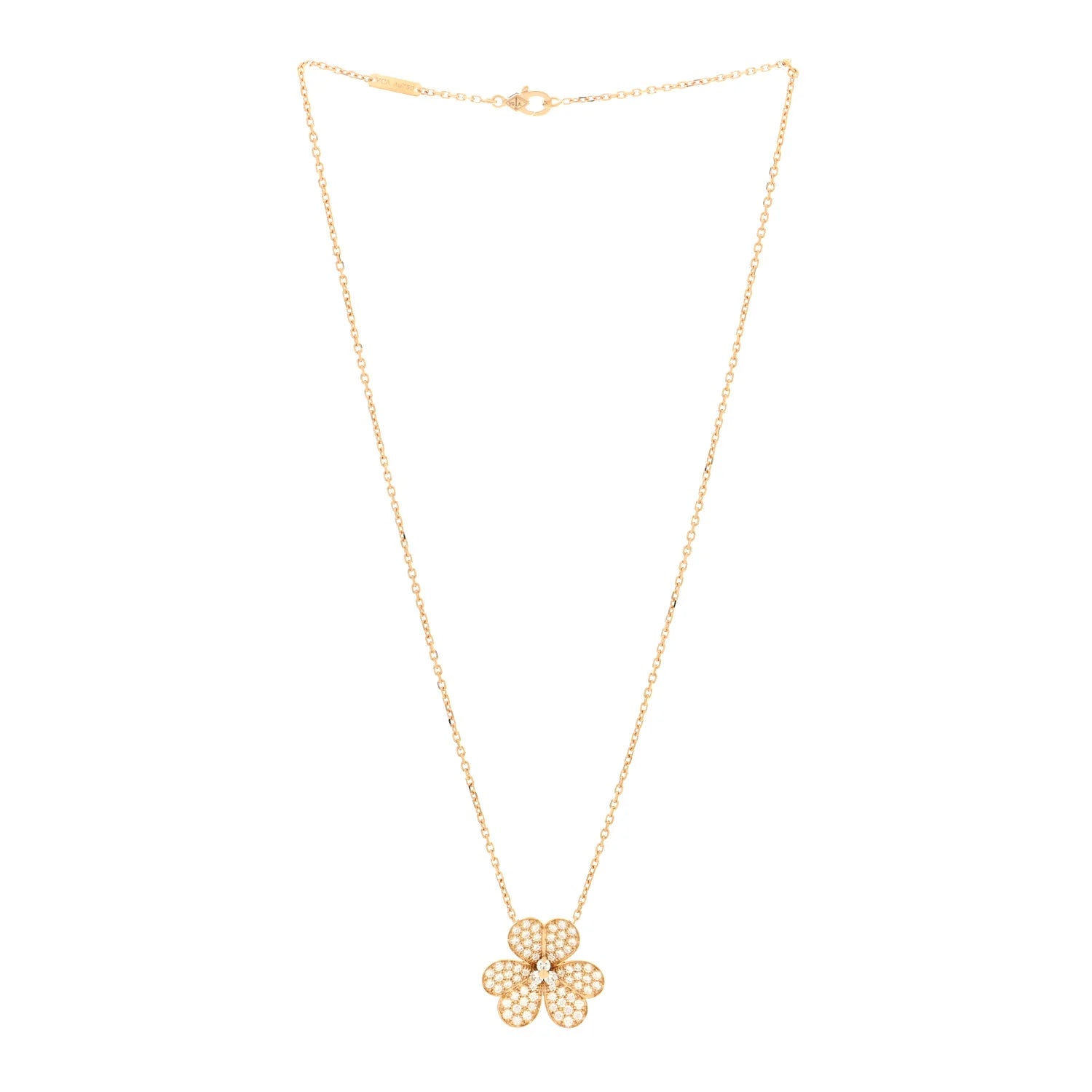 Van Cleef Gold Diamond Frivole Necklace
