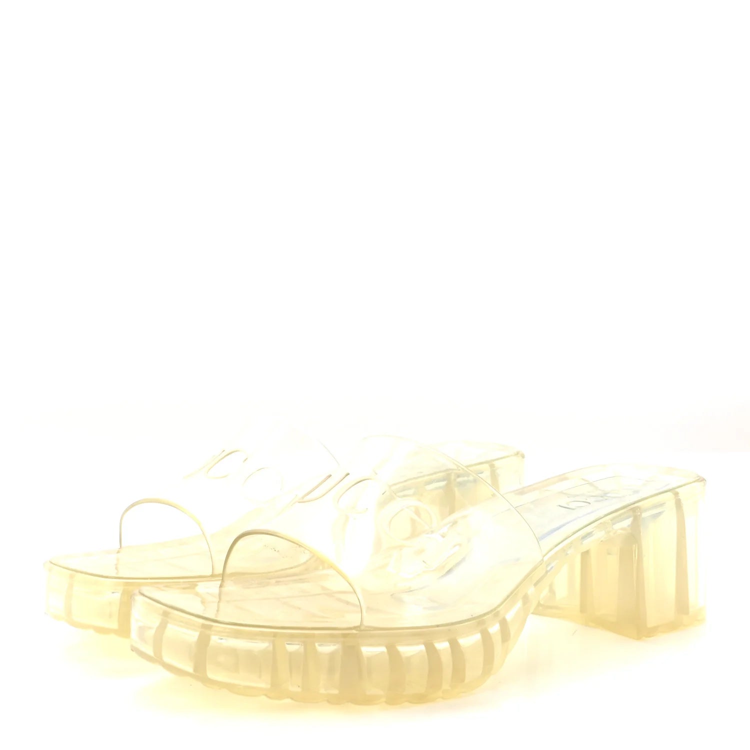 Gucci Logo Rubber Platform Slides