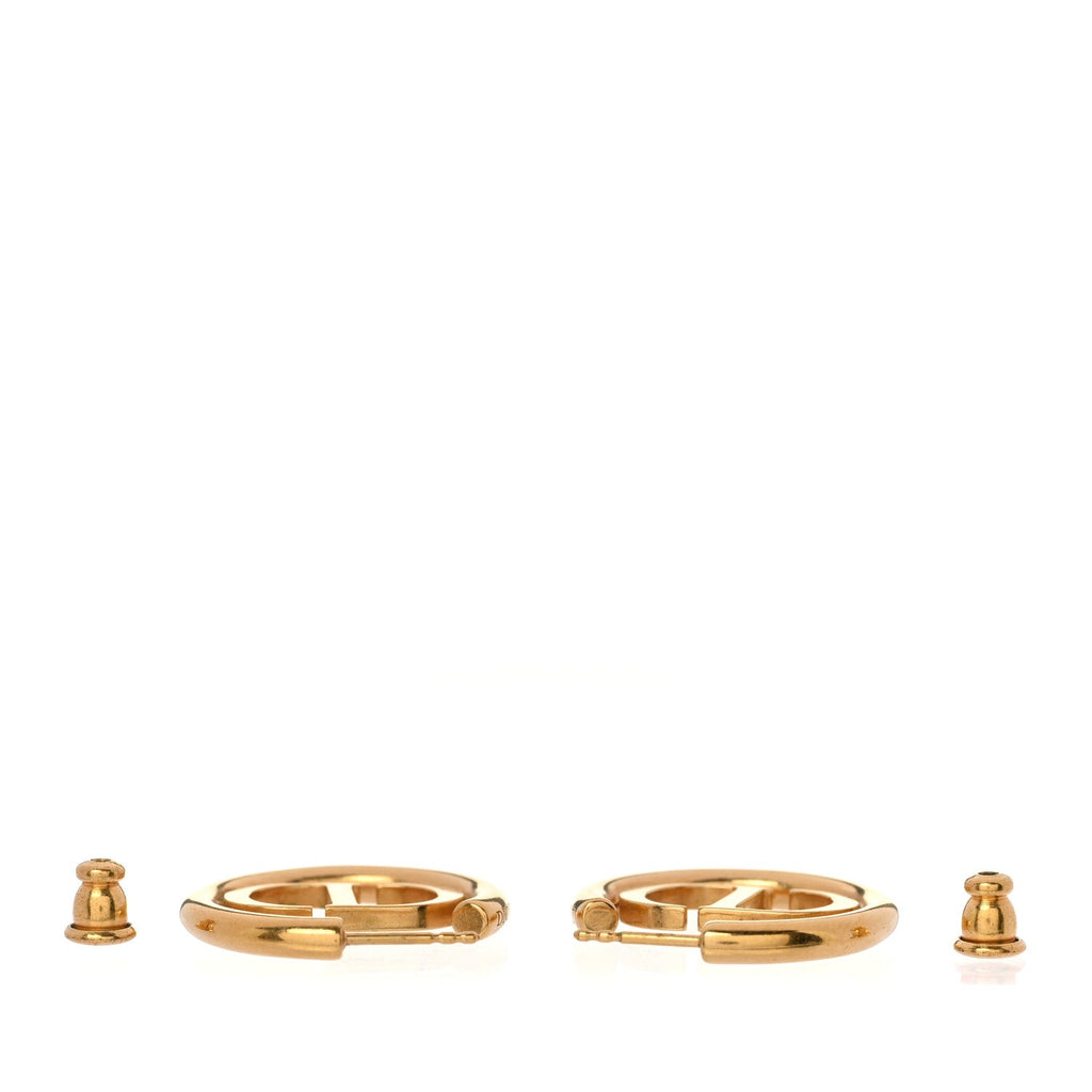 Dior Gold-Tone CD Hoop Earrings
