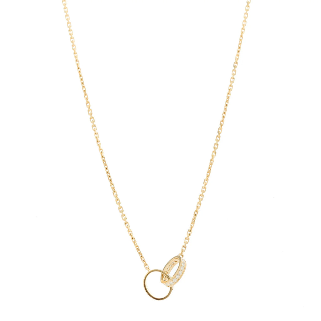 Cartier Gold Diamond Interlocking Necklace