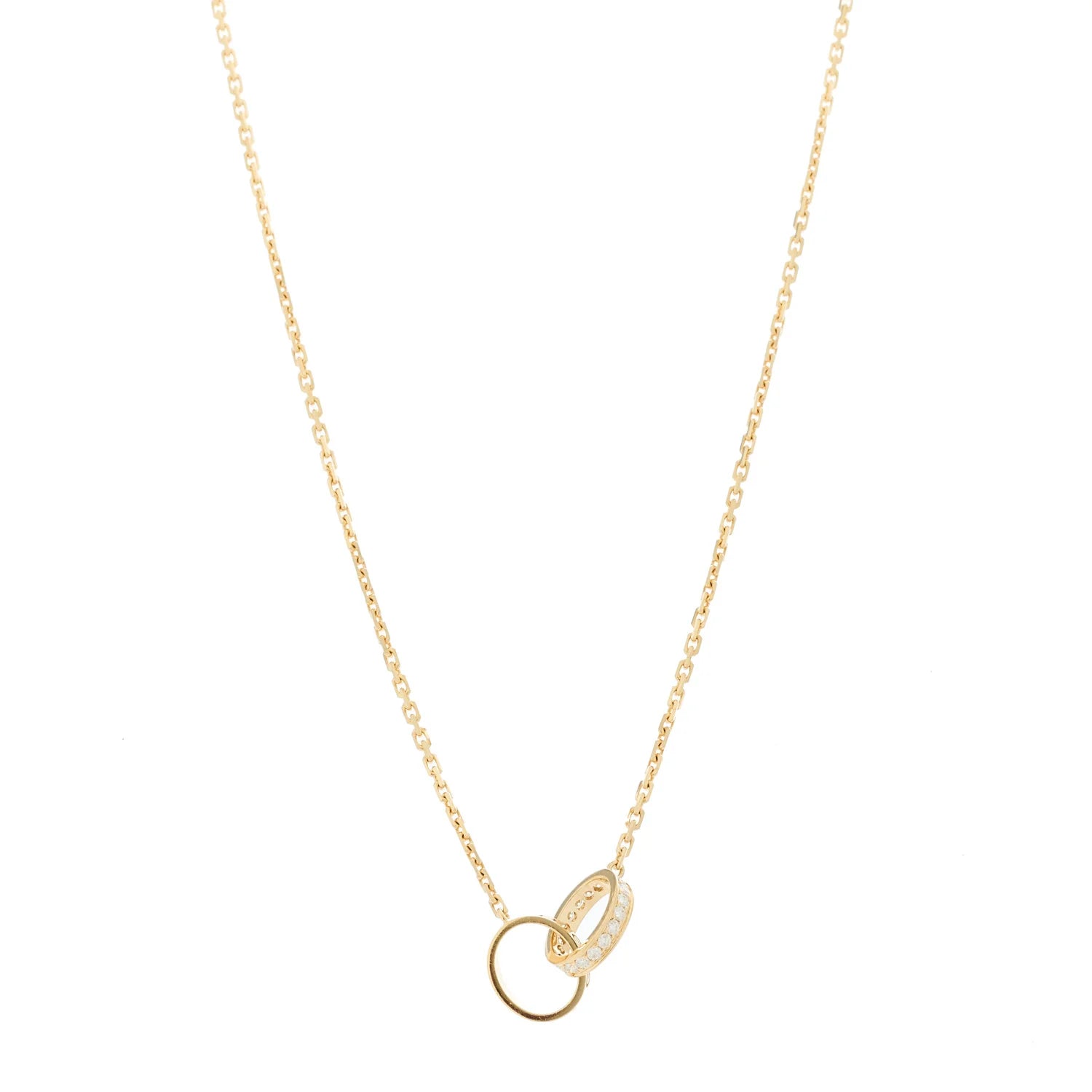 Cartier Gold Diamond Interlocking Necklace