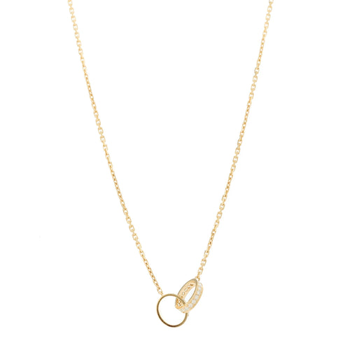 Cartier Gold Diamond Interlocking Necklace