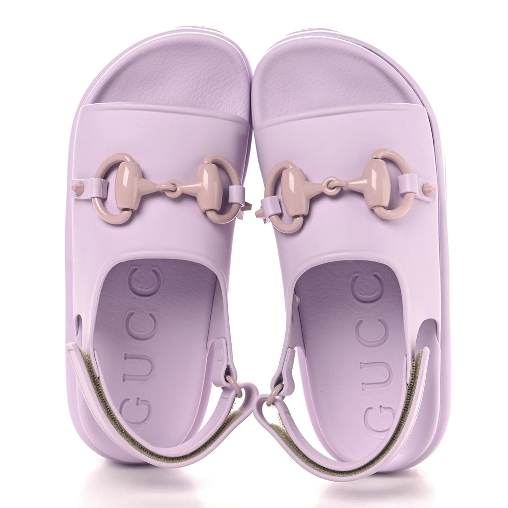 Gucci Lilac Rubber Horsebit Sandals