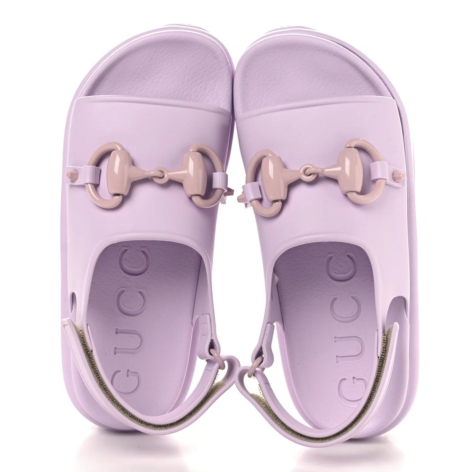 Gucci Lilac Rubber Horsebit Sandals