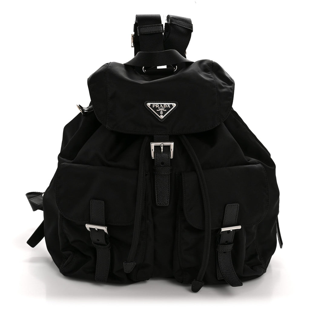 Prada Black Nylon Pocket Backpack