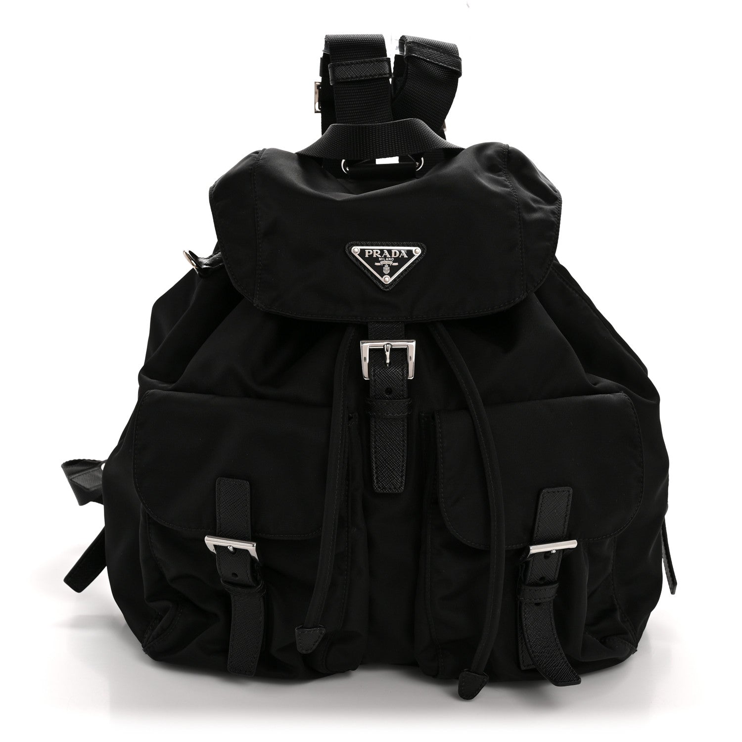 Prada Black Nylon Pocket Backpack