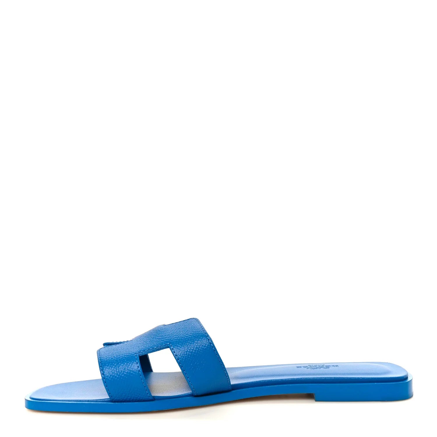 Hermes Blue Grained Oran Sandals