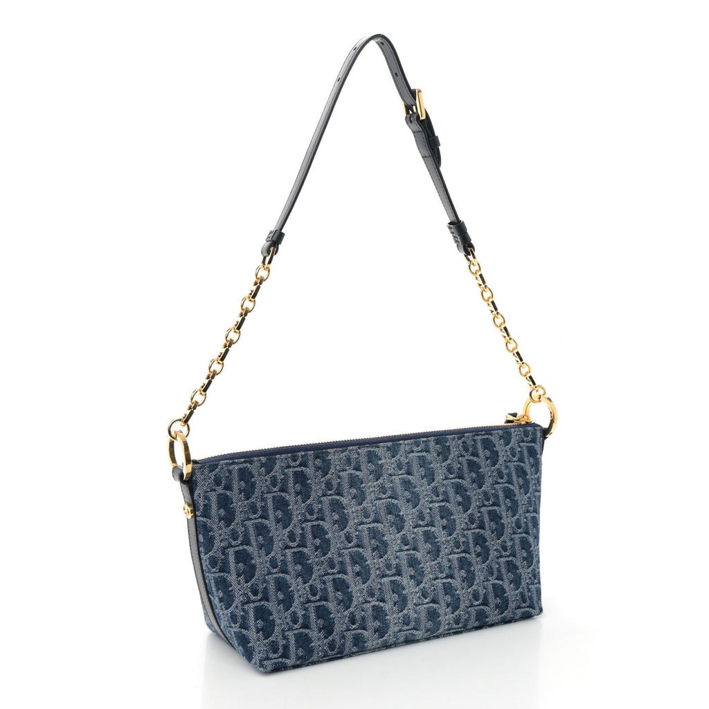 Dior Blue Oblique Denim Pouch