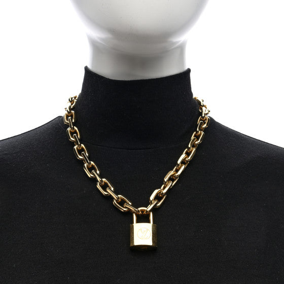 Louis Vuitton Gold Padlock Necklace