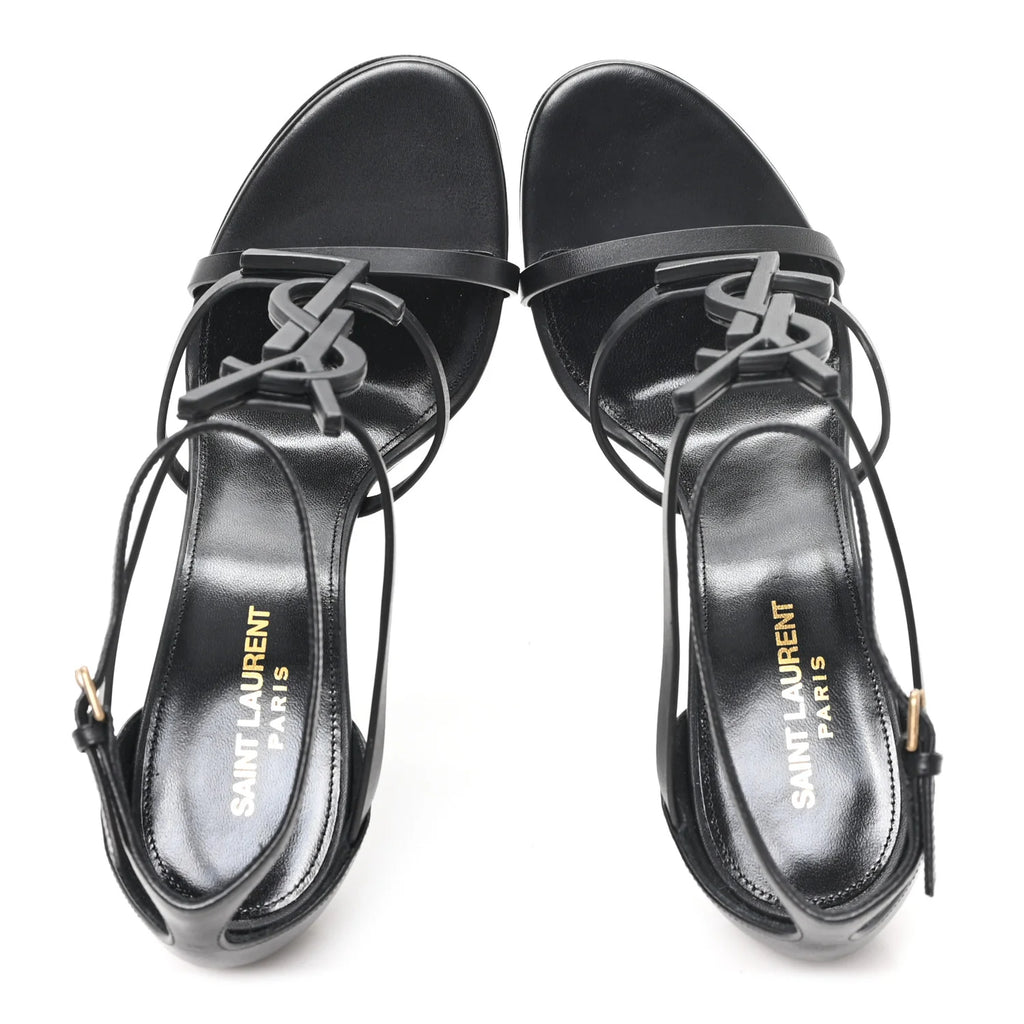 Saint Laurent Black Cassandre Sandals