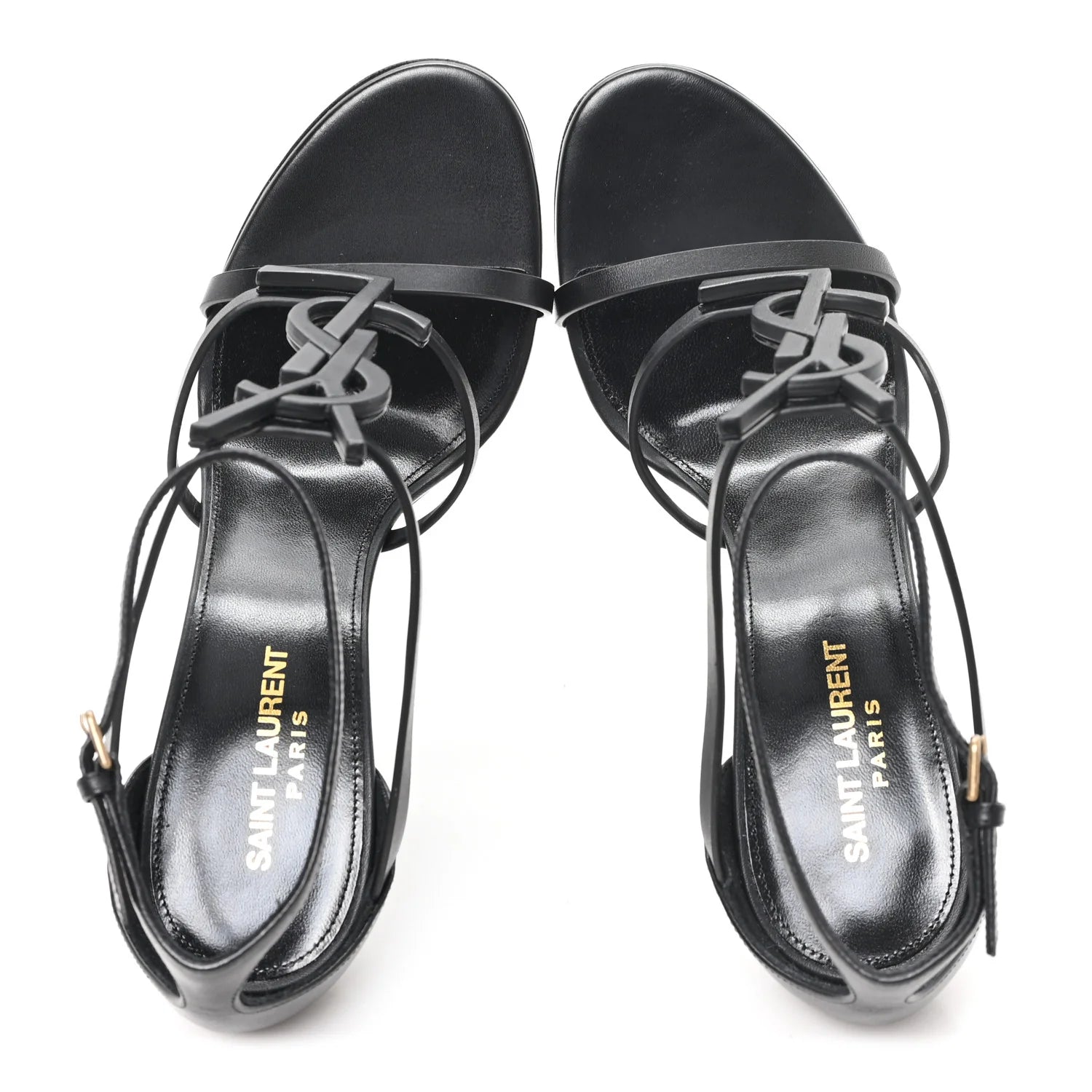 Saint Laurent Black Cassandre Sandals