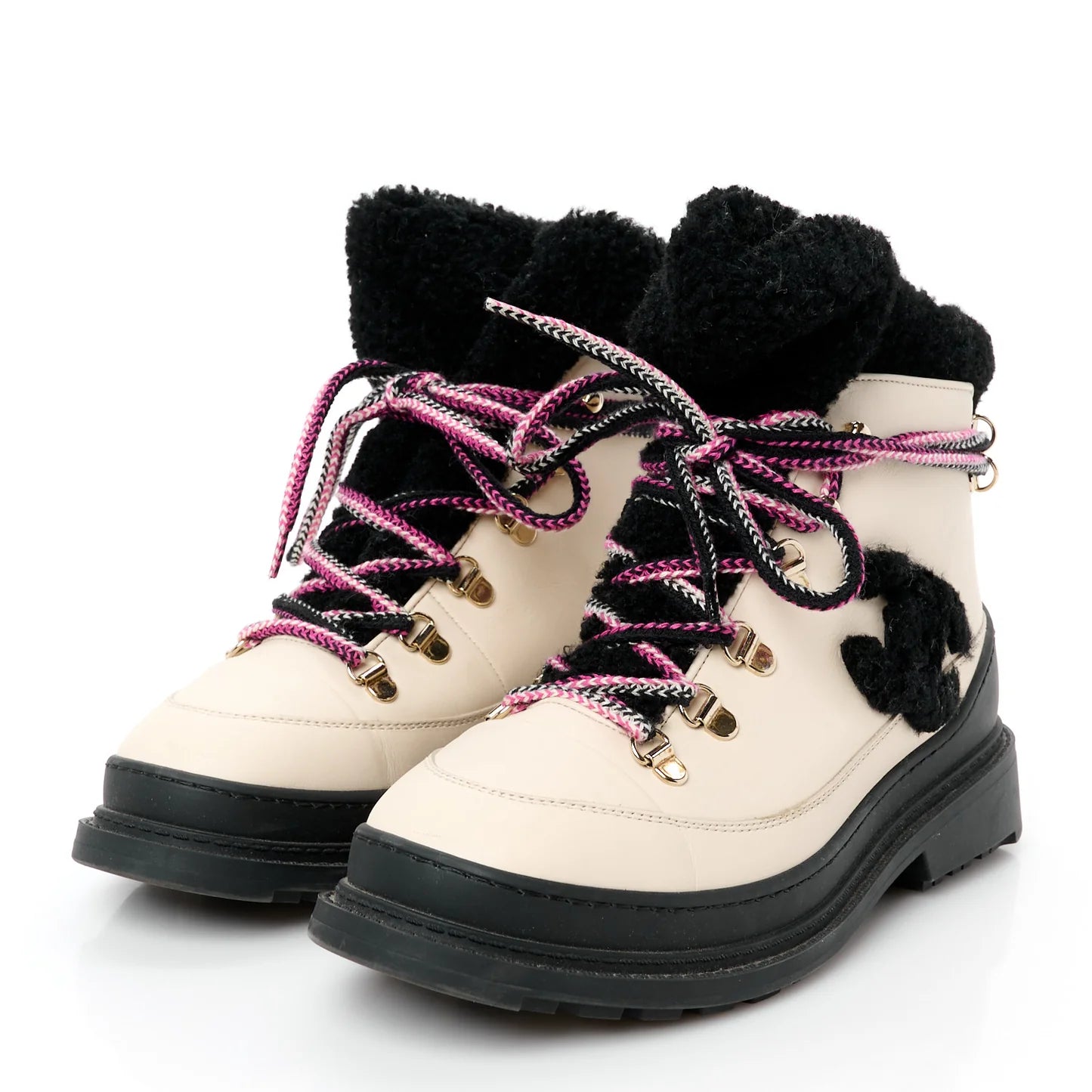 Chanel CC Shearling Snow Boots