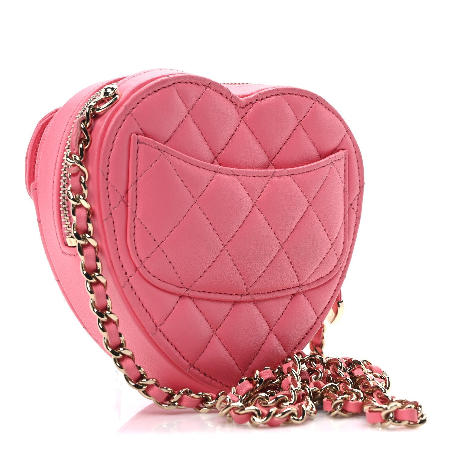 Chanel Pink Quilted Heart Bag