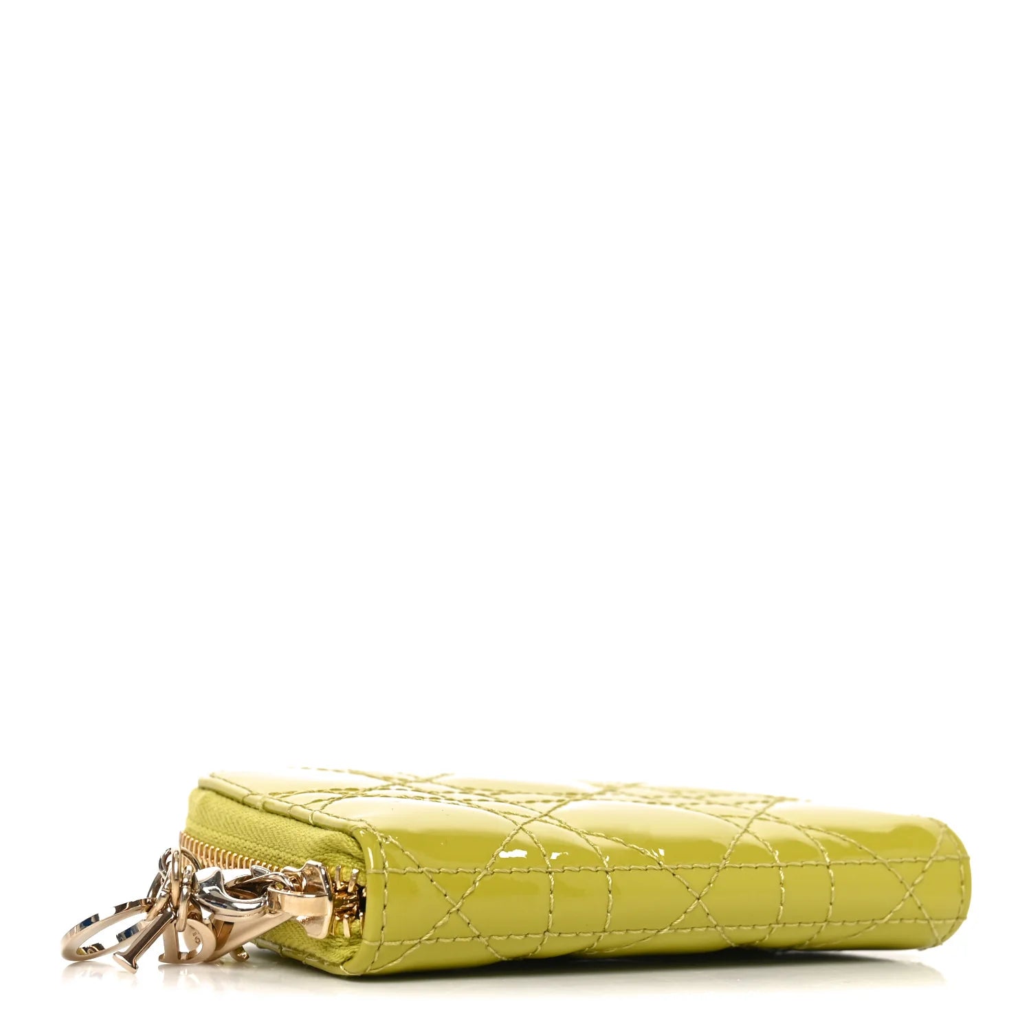 Dior Yellow Cannage Patent Wallet