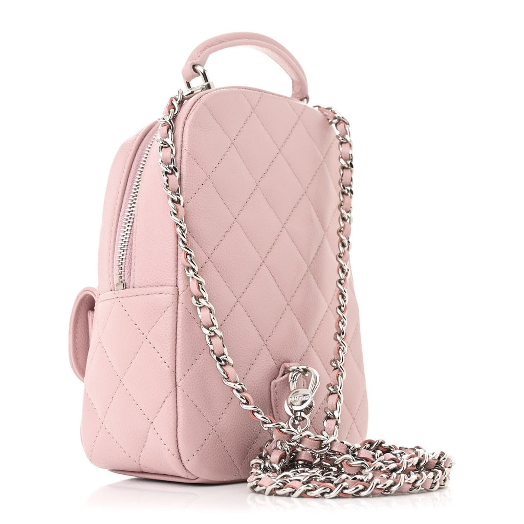 Chanel Pink Quilted Caviar Backpack